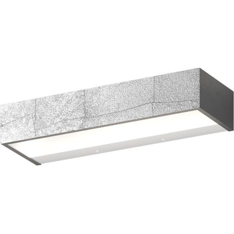 Applique moderno top light bios 1213 30 led switch 1320lm alluminio illuminazione modulo integrato, finitura metallo foglia argento