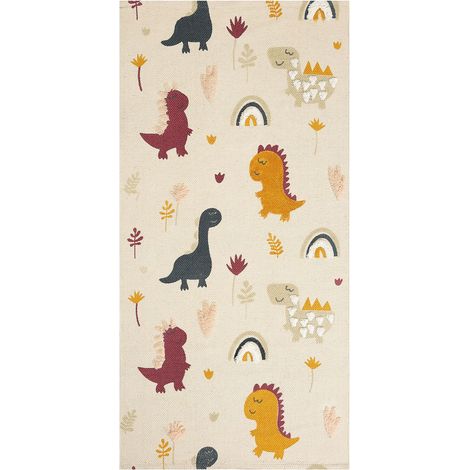 Tappeto per bambini in cotone con motivo natura 80 x 150 cm tessuto a mano multicolore Tiop