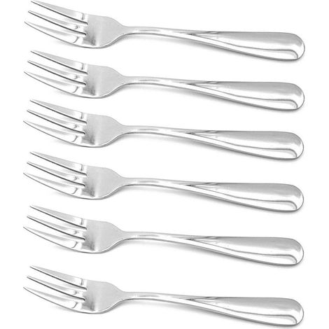 Fourchette à Dessert - Acier Inoxydable 18/10 - Pour Gâteaux Fruits et Desserts - Lot de 6 Pièces (1/5)