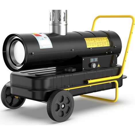 Indirect Diesel Space Heater, 30 KW Industrial Heaters, 50L Large Fuel Tank, Adjustable Thermostat, Wheeled, Overheat Protection, Suitable for Workshops, Building Sites and Agricultural [Energy Class