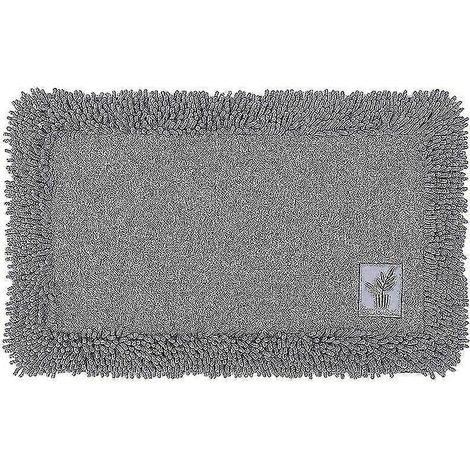 Badematte aus Baumwoll-Chenille mit Pflanzenstickerei, superweich, saugfähig, rutschfest (40x60cm) (1/4)