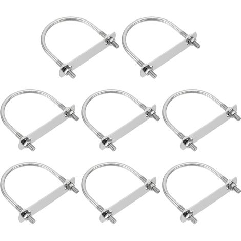 M6 Boulons en U, 8pcs Bride de Fixation en U Solide 63mm Innenbreite 83mm Longueur, Boulon à Œil de Serrage Acier Inoxydable 304 avec Ecrous Et Plaques pour Fixation de Tuyaux (1/5)