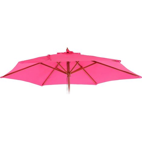 [NEUWERTIG] Ersatz-Bezug für Sonnenschirm Lissabon, Sonnenschirmbezug Ersatzbezug, Ø 3m Polyester 6 Streben pink