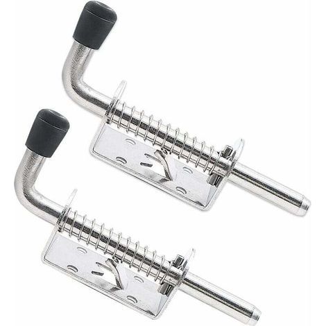 Pair 2Piéces Loquet à Ressort en Acier Inoxydable Serrure de Porte Abri de Jardin Boulon à Ressort Robust Targette à Ressort Verrou Porte de GarageSous-sol