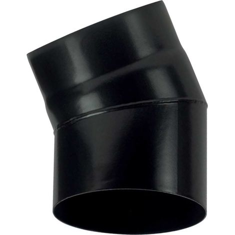 Curva 30 DN 125 esmaltada pintada a 600 grados para estufa de leña tubo negro acero CE Hecho en Italia