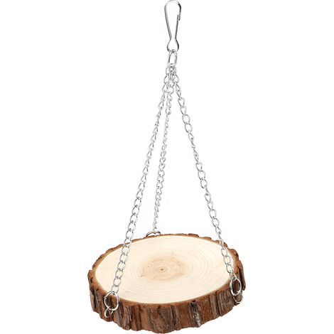 Jouet de balançoire portatif écologique en bois naturel pour animaux de compagnie pour hamster perroquet(S) (1/5)