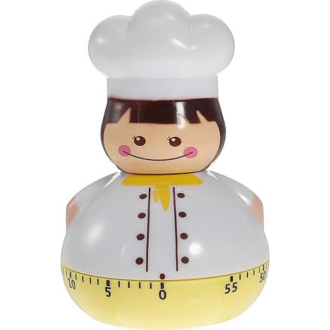 Minuteur mécanique Mini Chef Design, minuteur de cuisine, gestionnaire de temps de cuisson, rappel de cuisson, minuteur de compte à rebours pour œufs durs (jaune)-9.56.5CM-Yellow