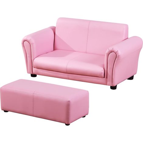 Fauteuil enfant avec repose-pieds, canapé enfant avec repose-pieds, canapé enfant, fauteuil-canapé, rose 83 x 42 x 41 cm (1/4)