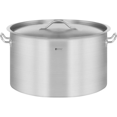 Royal Catering – Marmite gastronorme 44 L en acier inoxydable – Couvercle inclus – Compatible tous feux – Fond sandwich pour cuisson rapide