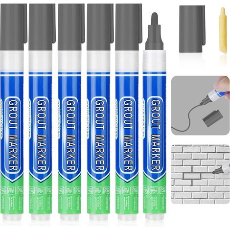 Stylo Joint Carrelage, Stylo de Carrelage à Coulis, Imperméable Marqueur Joints, Rénovateur de Coulis pour Salle de Bain, Cuisine, Carrelage, Sol (1/5)