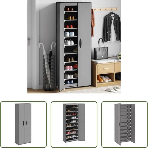 vidaXL Schuhschrank grau -  Schuhschrank Grau 60x30x166 cm Stoff (1/5)