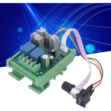 Contrôleur de vitesse pour moteur CC 12 V, 24 V, 36 V, 48 V et 55 V, montage sur rail DIN, avec modulation de largeur d'impulsion (PWM) et sortie 10 A. (1/5)