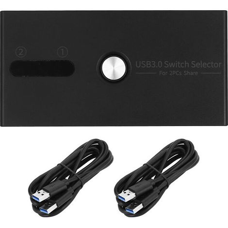 Switch USB 3.0 2 in 4, docking station KVM, dispositivo di condivisione stampante, adattatore monitor, convertitore KVM (1/2)