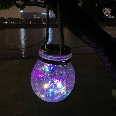éclairage LED solaire décoratif en verre éclairage de jardin,éclairage LED de jardin,1 pack LED string lights,lampe solaire décoration pour Noël,fêtes,festivaux(Couleur) (1/4)