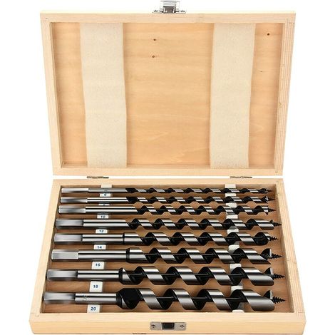 Jeffergarden 8pcs Hexagonal Foret à Mèche à bois Forets Bois Hexagonal Mèche à Bois Hélicoïdal Set Foret à Bois en Acier Carbone Spiral Hexagonal Foret à Mèche 6mm 8mm 10mm 12mm 14mm 16mm 20mm (1/5)