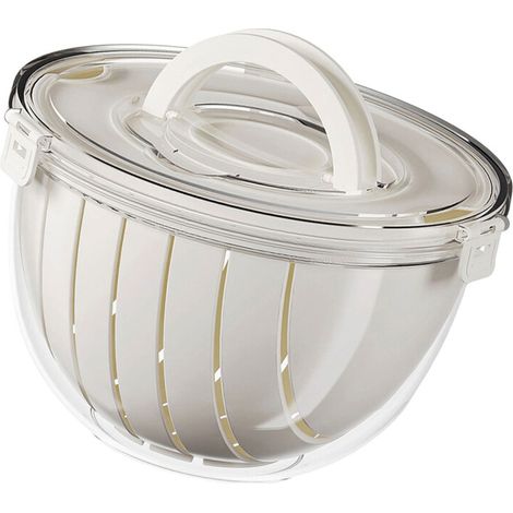 Cesta para cortar sandía, utensilio de cocina versátil, color blanco. (1/3)
