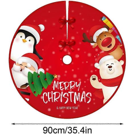 Jupe de sapin de Noël en velours avec guirlande de cèdre (1/5)