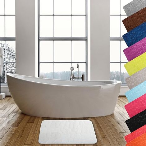 TAPPETO BAGNO IN MICROFIBRA SCHIUMA- Bianco cm 50x80- SPIRE- pezzi 1 (1/3)