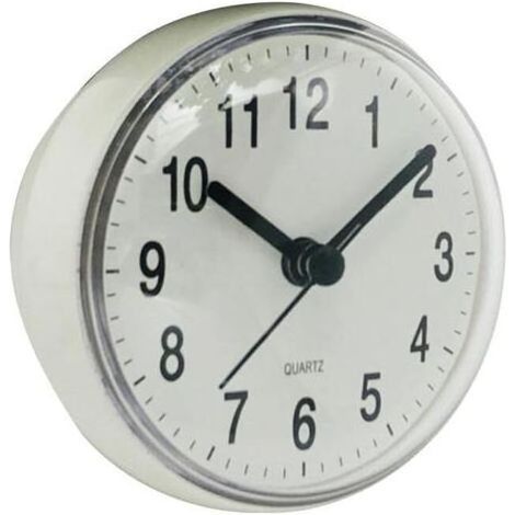 Mini reloj de pared con ventosa para baño, resistente al agua, 70 mm, apto para cocina, aseo y como reloj de mesa pequeño. (1/4)