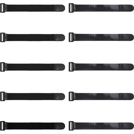 Sangles Elastiques avec Anti-dérapantes 23 x 3cm(10 Pièces), Attache Cable Scratch Multi-Usages pour Tubes, Câble de Rallonge, Vélo, Atelier, Pantalon élastique (1/5)