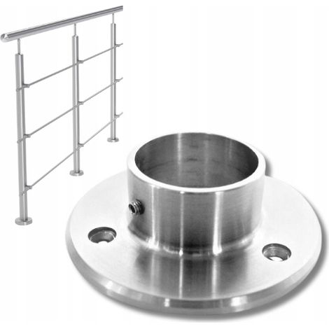 Rosace murale en acier inoxydable - Pour tubes Ø 42,4 x 2,0 mm - Finition satinée - Robuste et esthétique