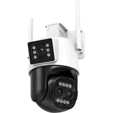 Caméra de sécurité à Domicile Caméra IP 9MP Caméra Extérieure Trois Objectifs 8X Zoom AI Humain Détecter Suivi Automatique Caméra De Survalance(1Lens NO SD Card) (1/5)