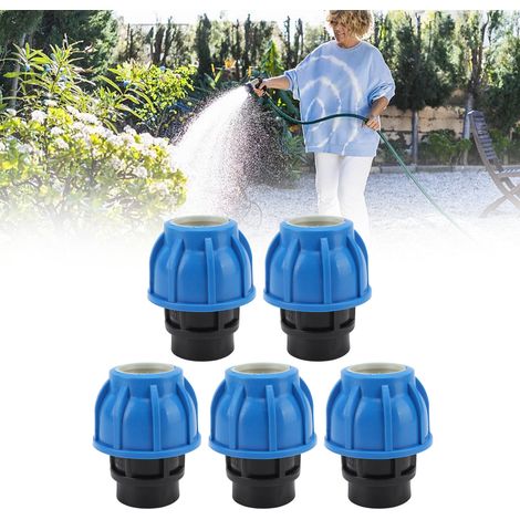 Lot de 5 raccords rapides à compression directe en PE pour tuyaux d'alimentation en eau potable, filetage interne 32G1/2. (1/5)