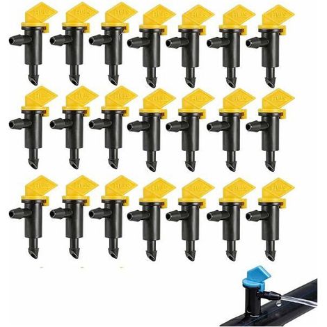 Lot de 100 goutteurs d'irrigation 2L/H compatibles avec tuyau de 4 mm/7 mm pour jardin, pelouse, légumes (1/5)