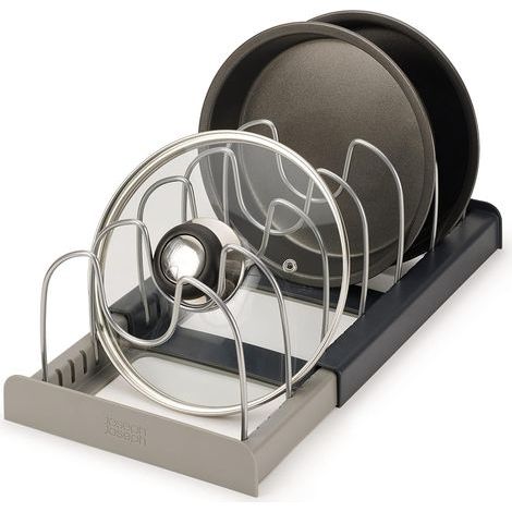 Expandable organizer for kitchen utensils, up to 6 compartments, plastic, grey, one size (1/5)