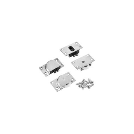 Set di 2 rotelle scorrevoli per armadi, guardaroba, finestre, porte scorrevoli, accessori per ferramenta (ruota singola in nylon) - Crezuo