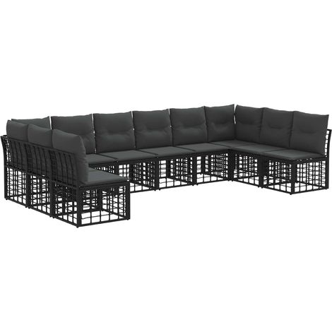 Maison Exclusive - Outdoor-Sofagarnitur Schwarz Polyester