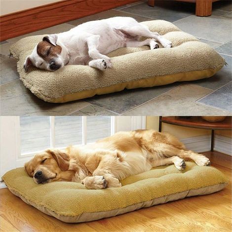 Lit pour Chien, 10060cm, Matelas Épais en Mouton Chauffant, Lavable & Antidérapant, Confortable pour Chiens Grands/Moyens, Intérieur (1/5)