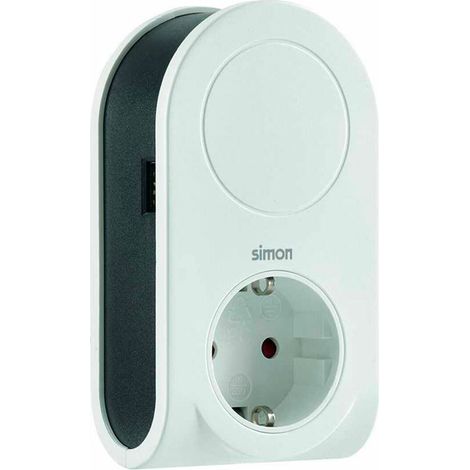 Adattatore 3 connettori USB + 1 USB A + 1 presa Schuko 16A 250 V bianco (1/5)