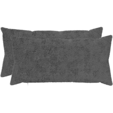 vidaXL Funda de almohada 2 uds. HEERLEN Gris oscuro 40 x 80 cm (1/2)