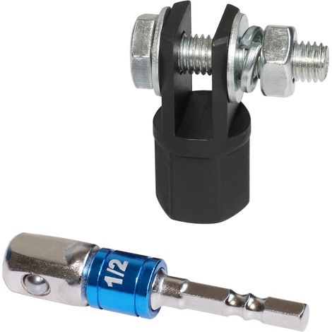 Adaptateur de cric à Ciseaux avec perceuse à Percussion pour clé à Chocs 1/2" Clé à écrou 13/16" Cric de Levage et d'abaissement Facile (1/5)