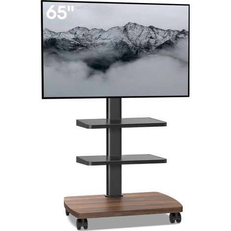 Support TV roulettes pour TV de 32-65 Pouces - Support TV sur Pied Plus Haut 1240 MM-1420 MM Pivotant 60° Inclinaison 12° jusqu'à 40 KG Max. VESA 400x400mm (1/5)