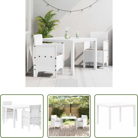 Garten Stühle -  Garten Essgruppe 3 pcs Weiß Polypropylen (1/5)