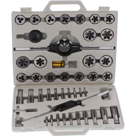 45-teiliges Gewindeschneideisen-Set mit feinem/zylindrischem 55°-Rohrgewinde, metrisches Craftsman-System-Hardware-Werkzeug (1/5)