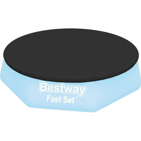 Bâche de protection pour piscine ronde de 244 cm – en polyéthylène résistant – avec cordon de serrage intégré – universelle (convient à tous les types de piscines hors sol et gonflables) (1/5)