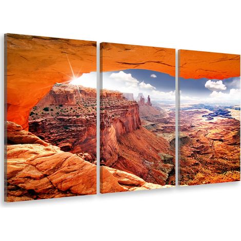 Tableau triptyque deco voie royale et canyon - 90x60 cm (1/5)