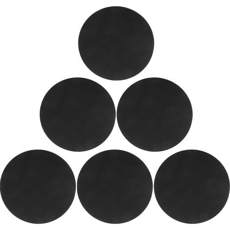 Lot de 6 sous-verres ronds antidérapants en similicuir noir - Dessous de verre de 10 cm pour bureau - Dessous de tasse décoratifs en similicuir résistant à la chaleur (1/4)