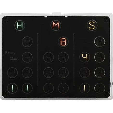 Kit de bricolage pour horloge électronique à 4 chiffres, horloge LED binaire, kit de soudure pour s'entraîner, réveil de bureau (1/5)