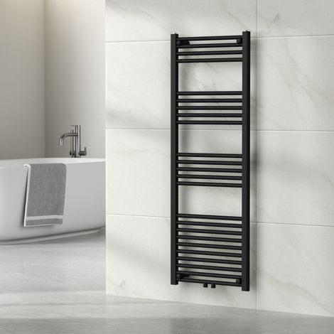 Radiador toallero mural Voss 570 W 24 tubos acero 140x50cm - Negro [neu.haus]