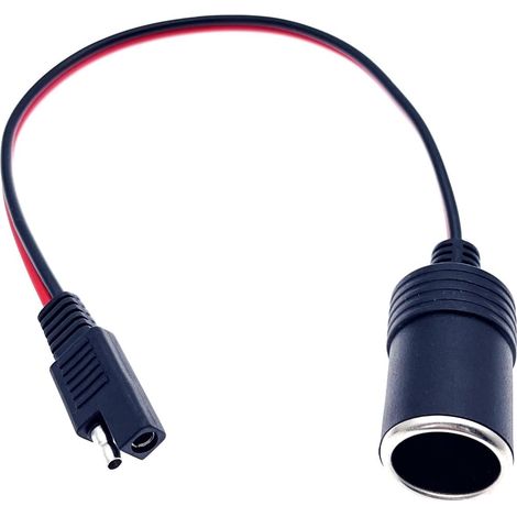 Prise Allume-Cigare, Prise Femelle Allume-Cigare 12V 24V avec câble d'extension vers Adaptateur de déconnexion Rapide, pour Voiture, Camion, fourgonnette, Moto et Scooter (1/5)
