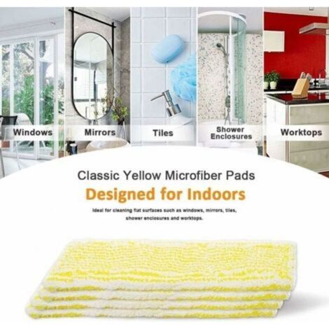 Set mit 4 Mikrofaser-Reinigungspads für Kärcher WV Fensterreiniger – Effektive Reinigung von glatten Oberflächen – Schnelle Montage (1/4)