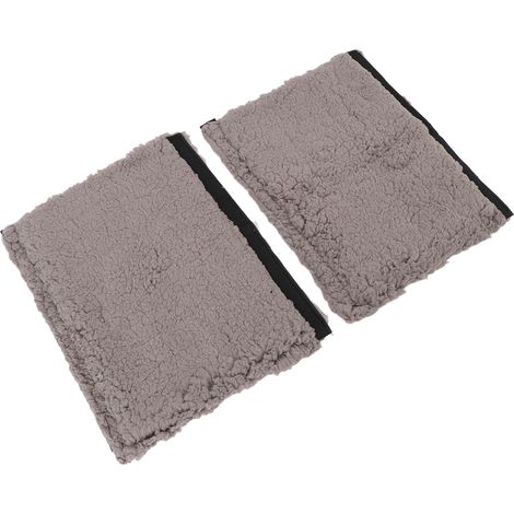 Lot de 2 coussins d'accoudoirs confortables en peau de mouton, pour chaises de bureau et de transport (gris). (1/5)