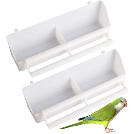 2-teiliges Vogelfutter- und Wasserset für Käfige, Weiß (1/5)