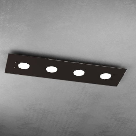 Plafoniera Moderna Rettangolare Path Vetro Marrone 4 Luci Gx53 (1/3)