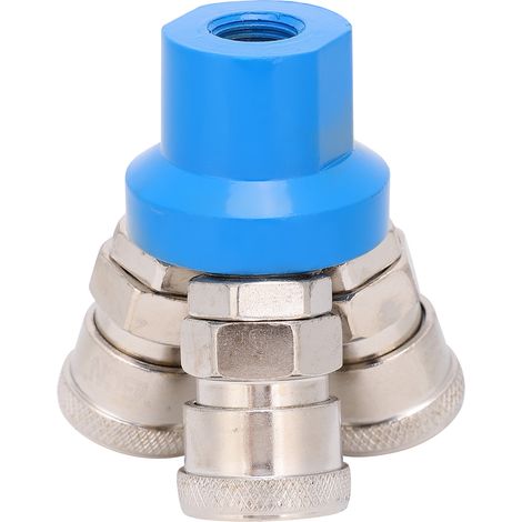Kit de 3 raccords rapides pneumatiques 3 voies en T rond type C, outil de montage inclus (1/5)