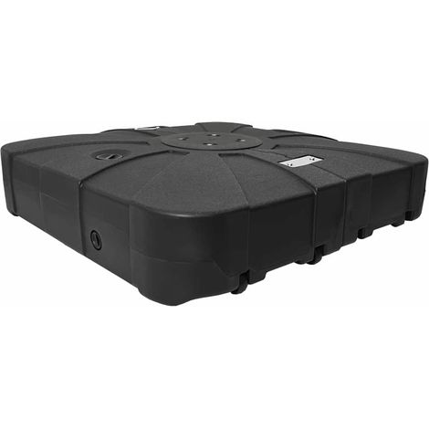 Base de parasol à bras déporté stable et durable 86 x 86 x 19 cm en polyéthylène noir
